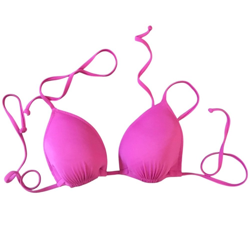 J CREW Berry Pink Triangle String Bikini Top